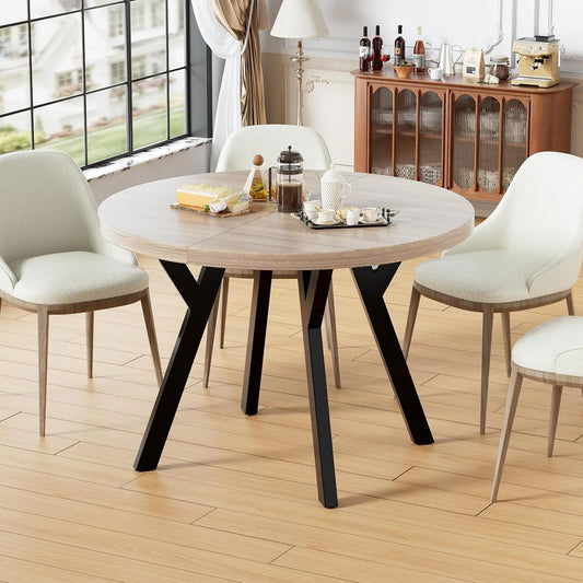Esstisch und Esszimmertisch – ausziehbar, 140cm, aus Metall