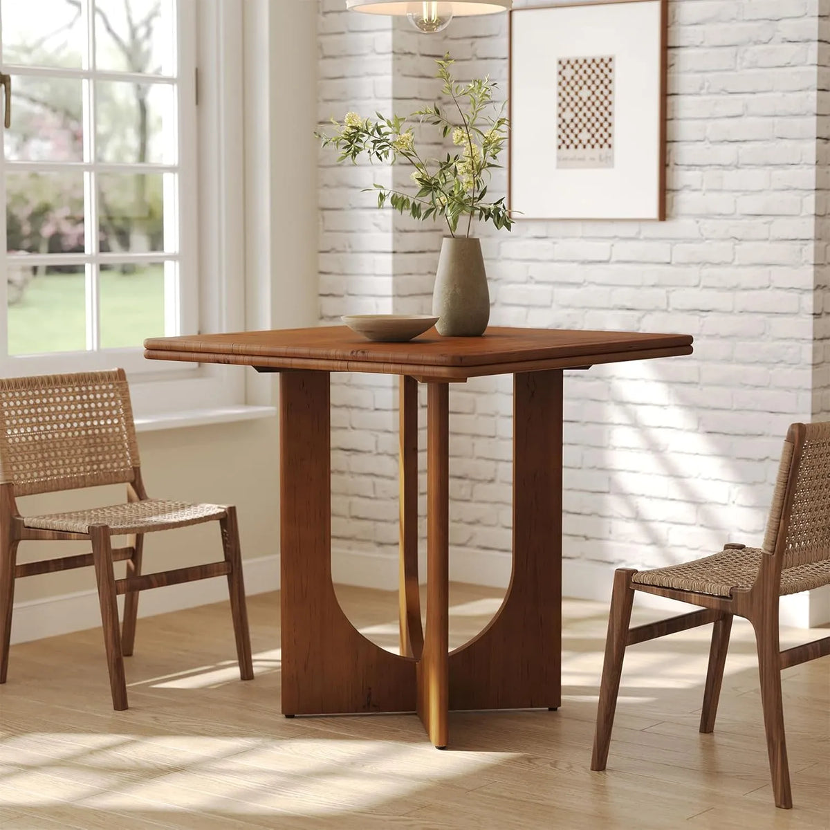 Esstisch und Esszimmertisch: aus Massivholz, 80cm, braun