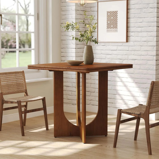 Esstisch und Esszimmertisch: aus Massivholz, 80cm, braun