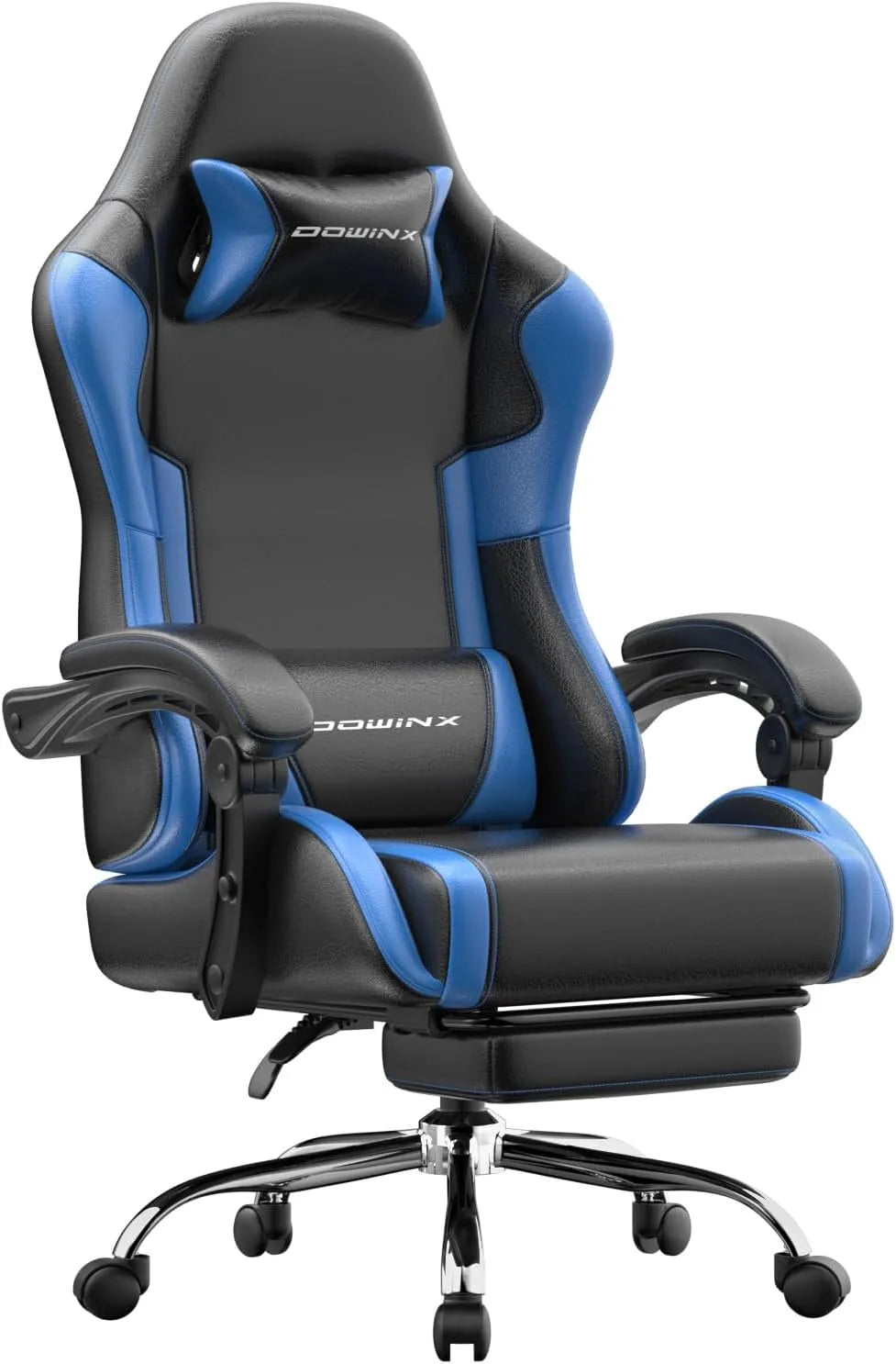Bürostuhl – mit Rückenlehne, für Gaming, verstellbar, 180 kg, blau