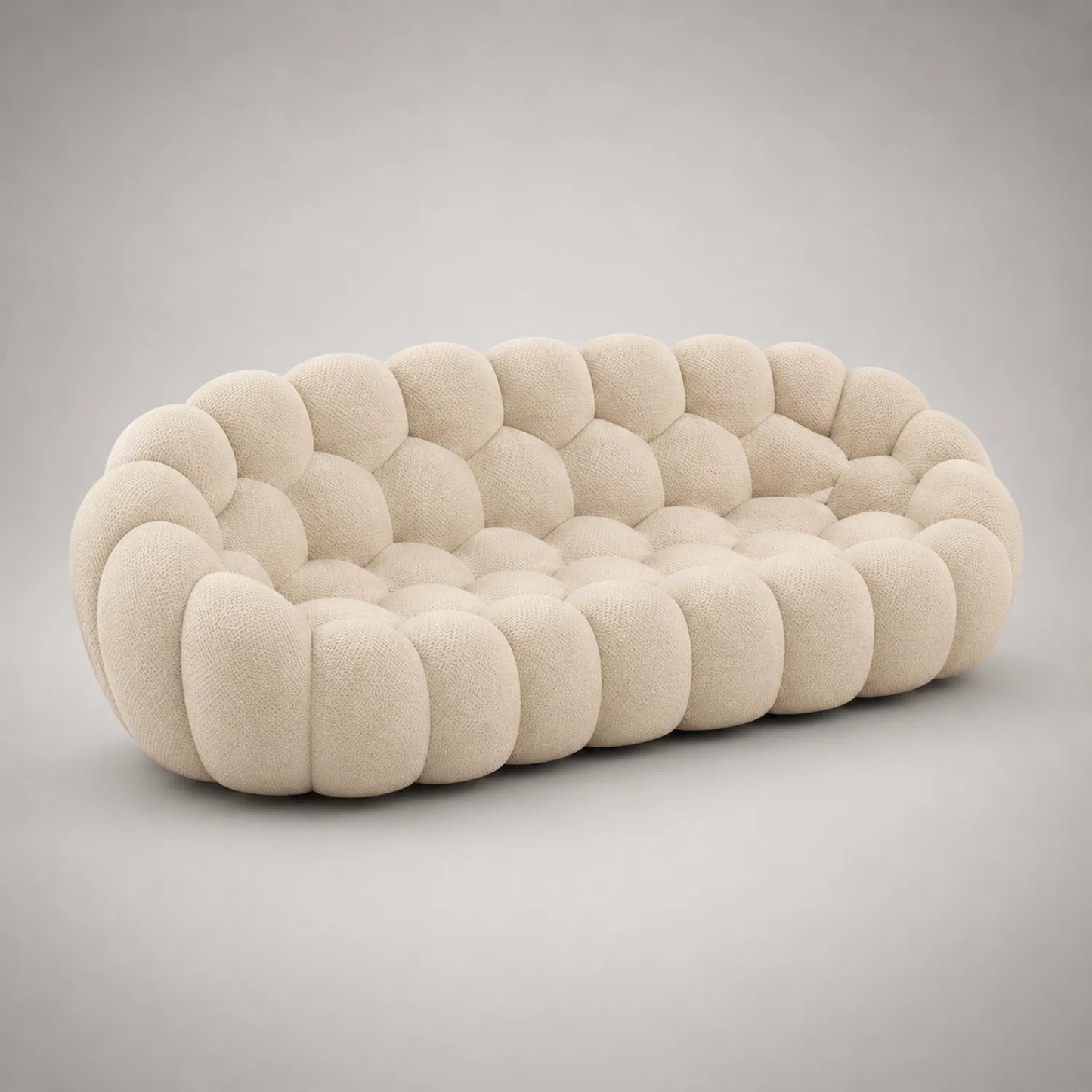 Polstersofa Beige Textil 220cm