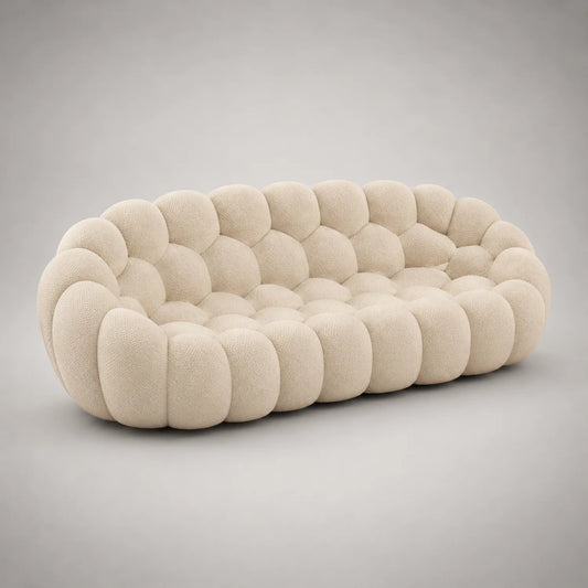 Polstersofa Beige Textil 220cm