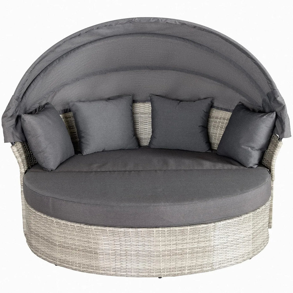 Riess Ambiente Outdoor Sonneninsel Playa Living 165cm dunkelgrau Polyrattan Aluminium: mit Kissen, wetterfest, aus Polyrattan, aus Aluminium