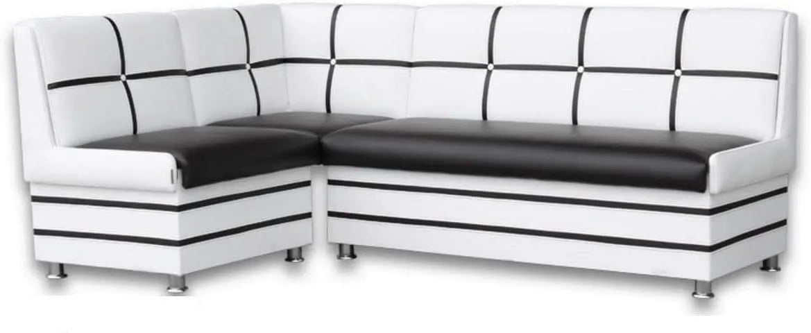 Sitzbank und Esszimmerbank — aus PU-Leder, mit Stauraum, 213 × 142cm, schwarz