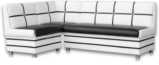 Sitzbank und Esszimmerbank — aus PU-Leder, mit Stauraum, 213 × 142cm, schwarz