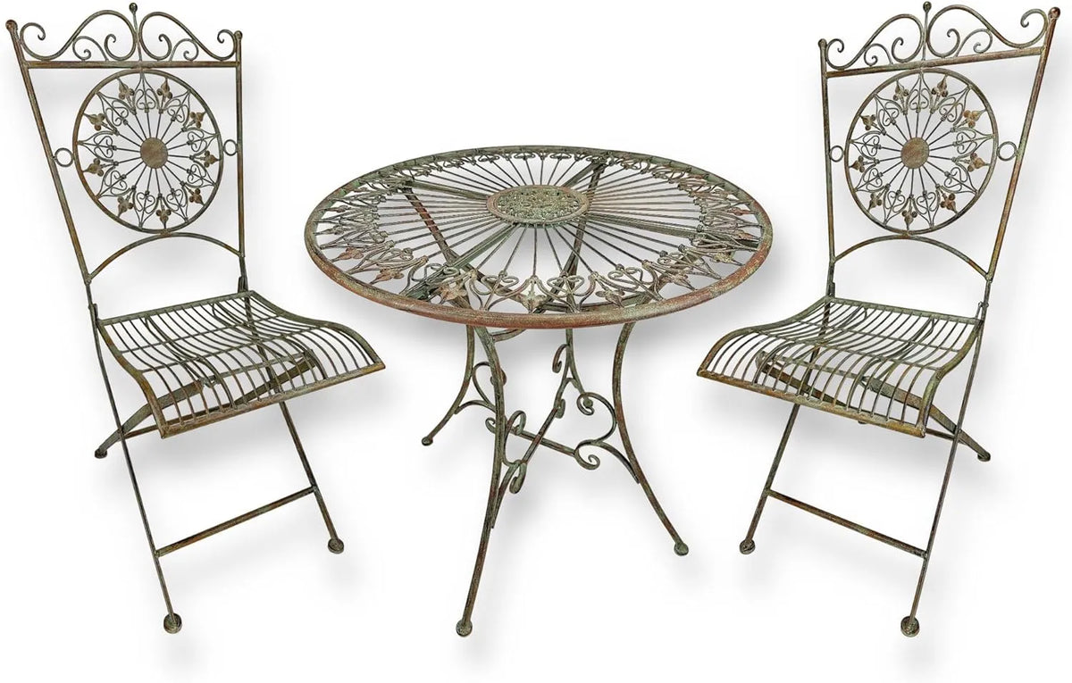 Gartenmöbel-Set und Lounge-Set: wetterfest, 70 cm, grün, aus Metall