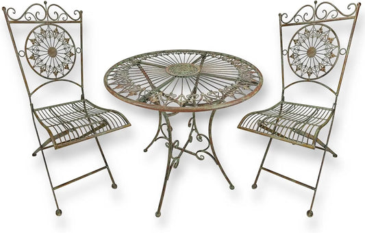 Gartenmöbel-Set und Lounge-Set: wetterfest, 70 cm, grün, aus Metall