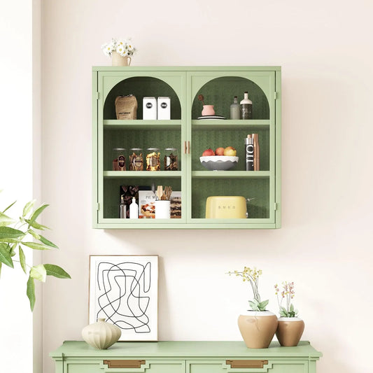 Vitrinenschrank und Glasvitrine — 70 × 23 × 60 cm, grün