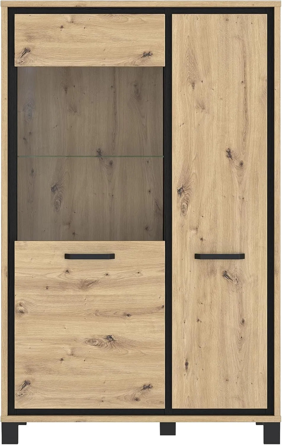 Sideboard und Anrichte — 101, 4 × 161 × 41, 5 cm, schwarz, mit Stoffbezug