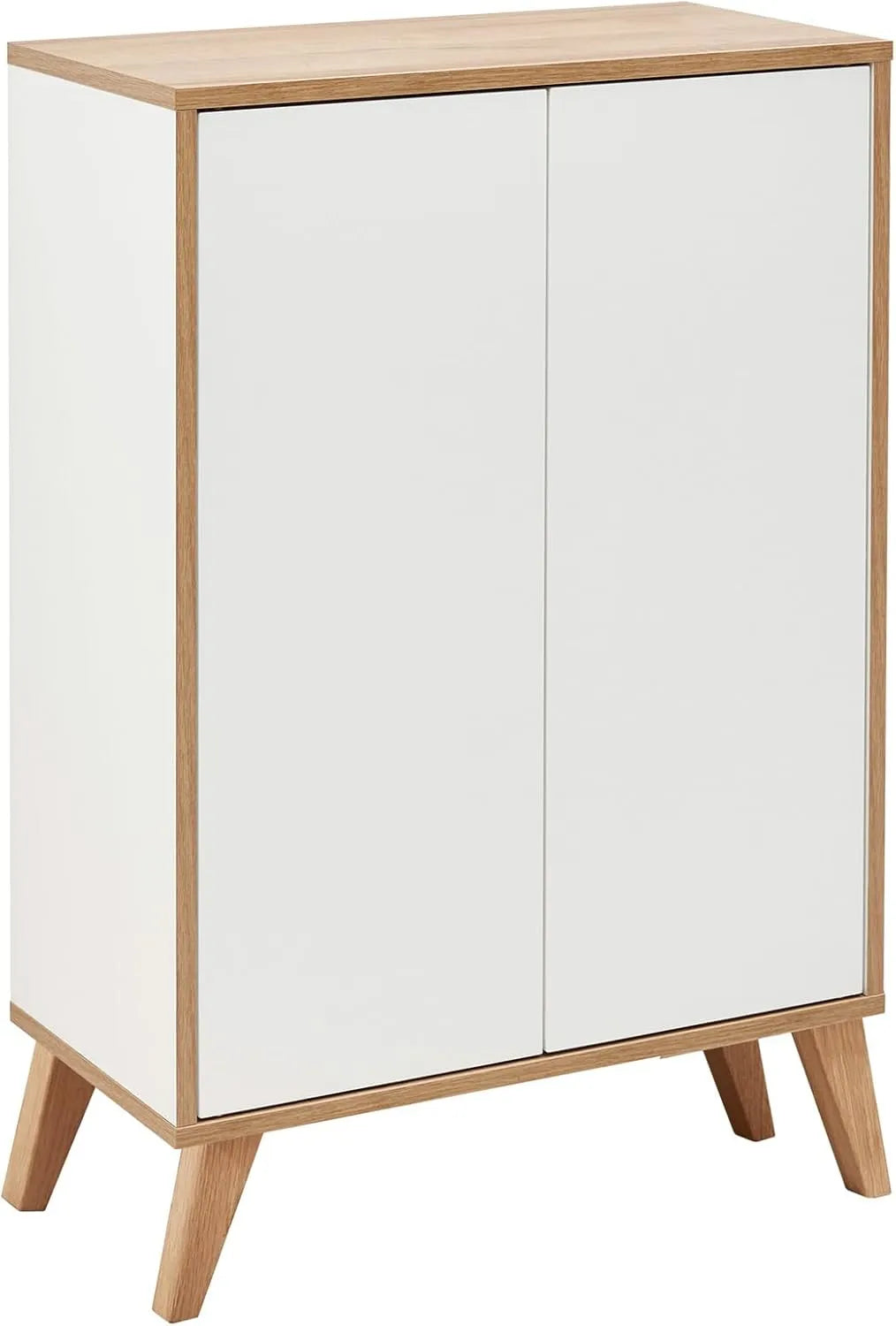 BadeDu Minho Doppel-Midischrank – mit Stauraum, im skandinavischen Stil, 60 cm, weiß