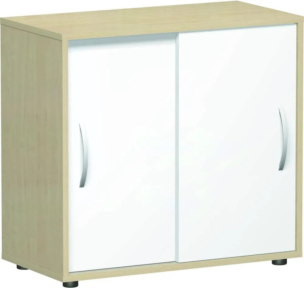 Geramöbel Schiebetürenschrank – abschließbar, 800 × 400 × 752, weiß