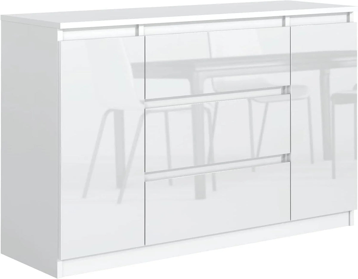 Sideboard und Anrichte — mit Schubladen, 3 Schubladen, 120 × 78, 2 × 39 cm, 120 cm, weiß