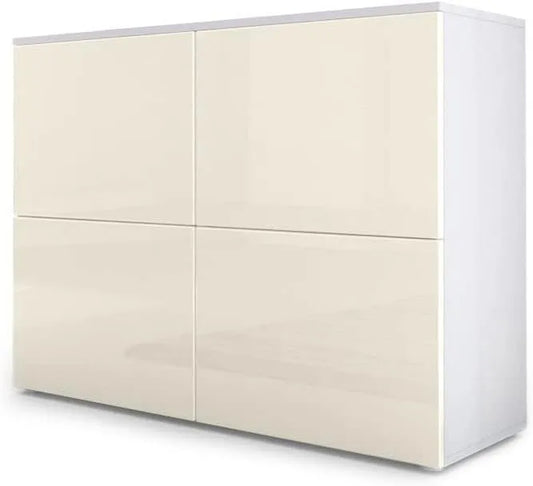 Sideboard und Anrichte – 4 Türen, 92 × 72 × 35 cm, weiß