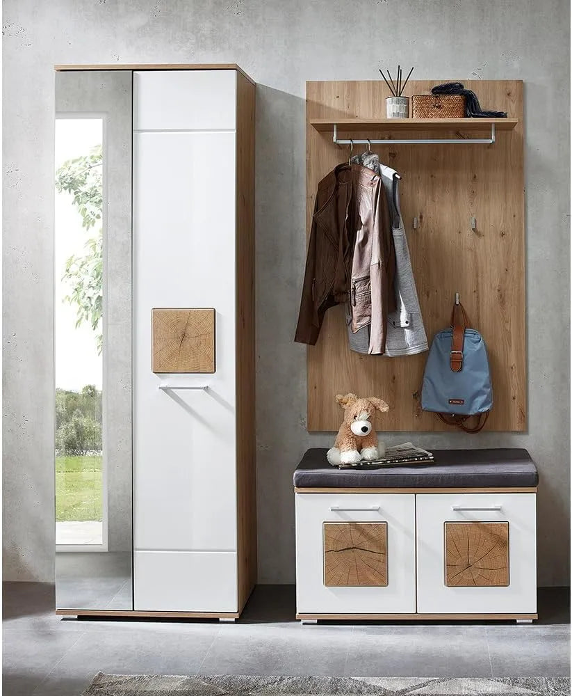 Garderobenschrank — 3-teilig, weiß