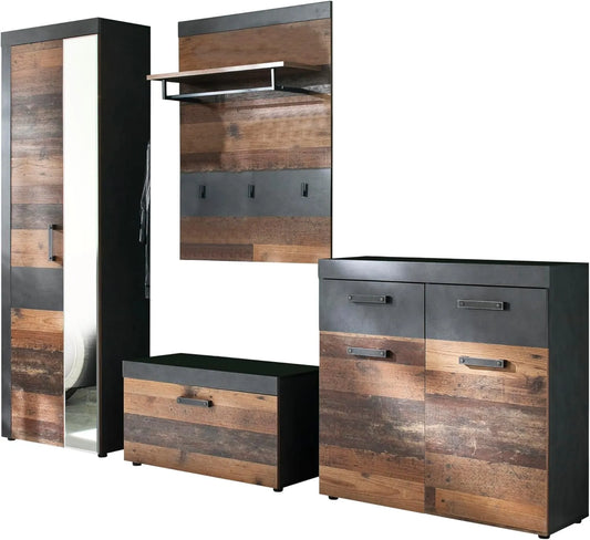 Garderobenschrank: 265 × 192 × 37 cm, grau