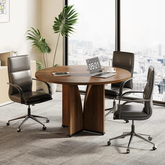 TREE Kleiner Konferenztisch 99 cm für 4 Personen — braun