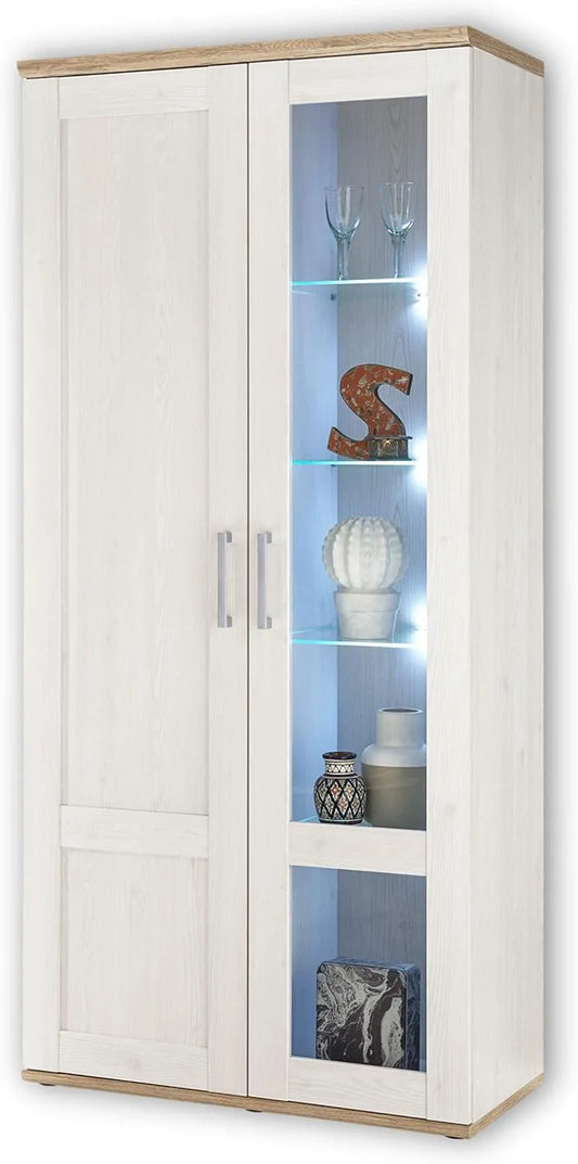 Vitrinenschrank und Glasvitrine – LED-Anzeige, 93 × 202 × 46 cm