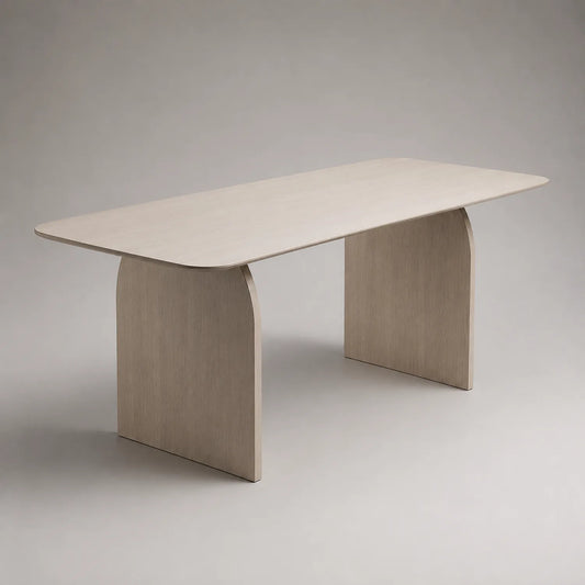 Holztisch Eichenfurnier Beige 200x90x75cm