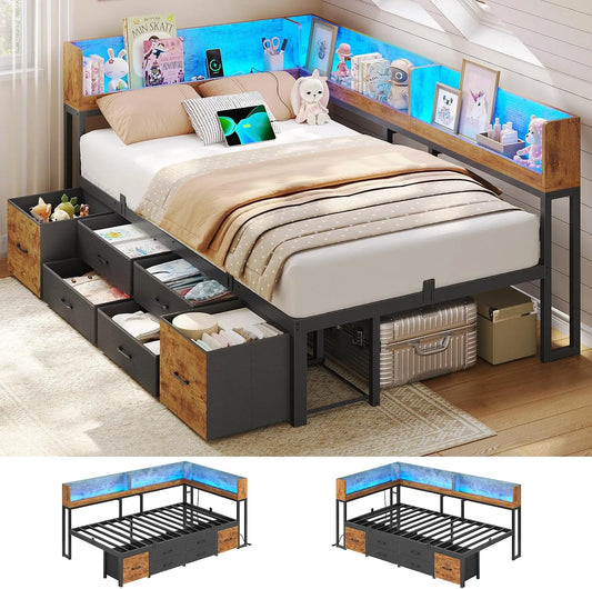 Tagesbett und Gästebett — mit Stauraum, mit Schubladen, mit Lattenrost, LED-Anzeige, 6 Schubladen, 90 × 200, 90 × 200cm