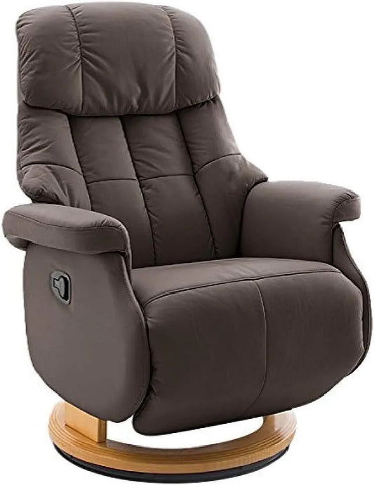 Relaxsessel und Fernsehsessel: mit Relaxfunktion, mit Lederbezug, aus Holz, drehbar, 130 kg, braun