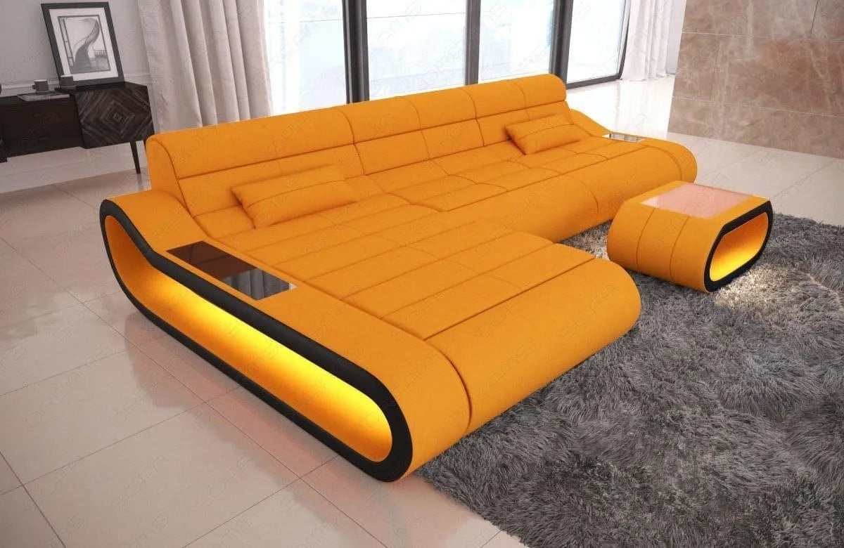 Ecksofa und Wohnlandschaft — Concept, linke Ausrichtung, LED-Anzeige, schwarz