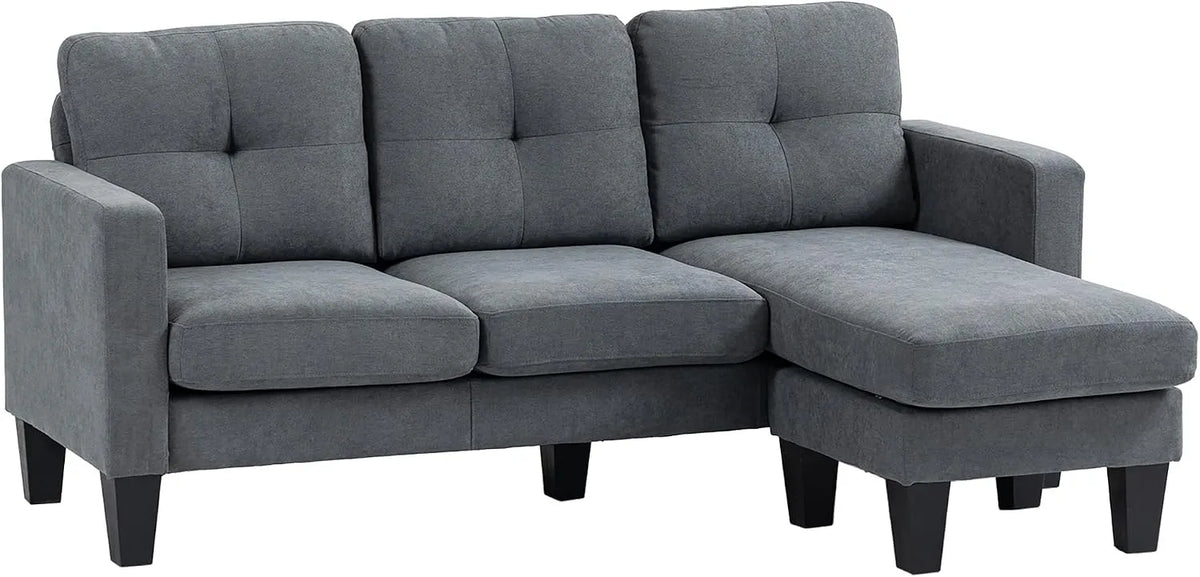 HOMCOM Ecksofa und Wohnlandschaft — L-Form, 186 × 130 × 84 cm, grau, aus Metall