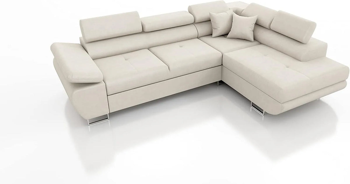 Ecksofa und Wohnlandschaft — Schlaffunktion Bettkasten, L-Form, freistehend, mit Bettkasten, mit Schlaffunktion, verstellbar, mit Stoffbezug
