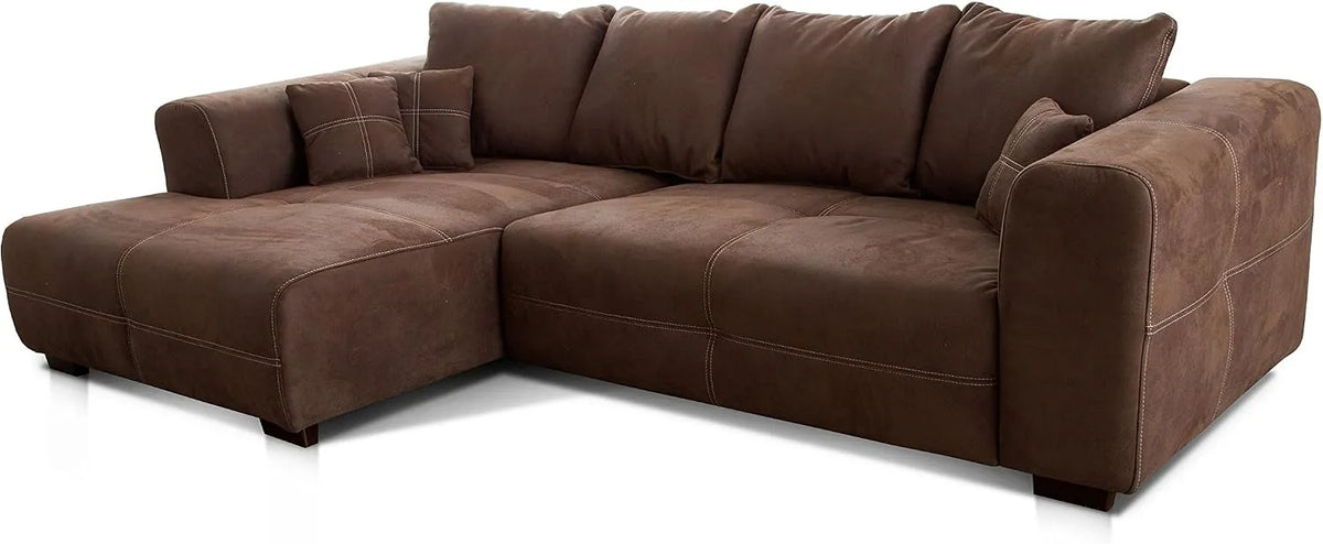 Ecksofa und Wohnlandschaft: Mavericco, linke Ausrichtung, mit Kissen, 285 × 69 × 170, braun