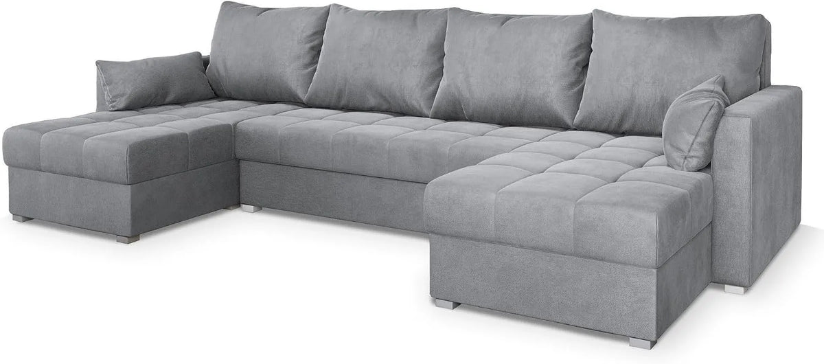 Ecksofa und Wohnlandschaft — NAKO, U-Form, mit Bettkasten, mit Schlaffunktion, grau