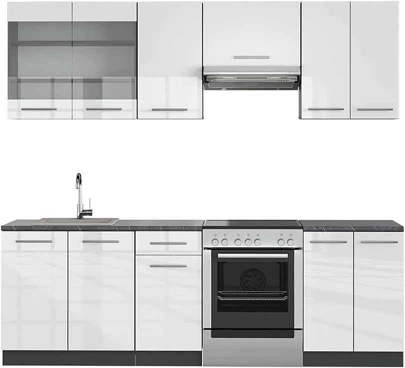 Vicco Küchenzeile – 240 cm, anthrazit