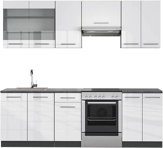 Vicco Küchenzeile – 240 cm, anthrazit