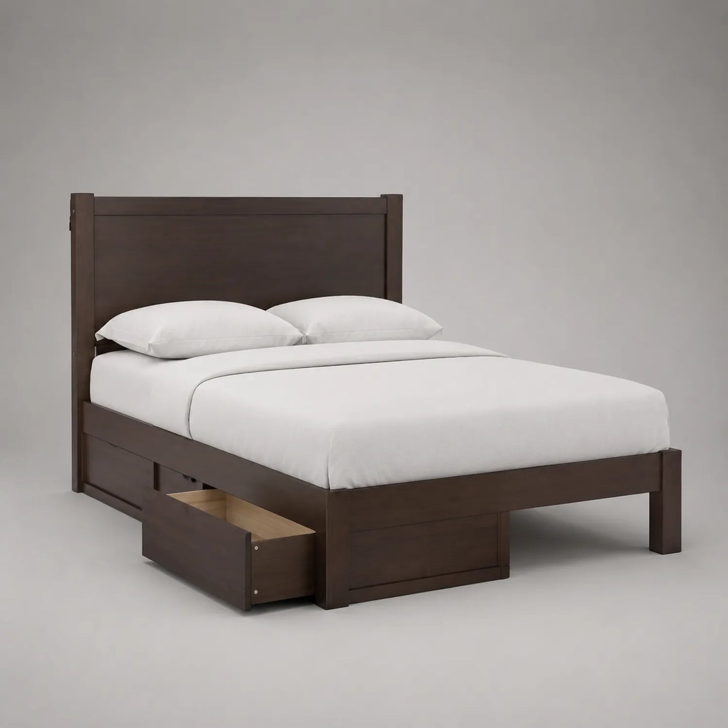 Holz-Doppelbett mit Schubladen Dunkelbraun 200x160 cm