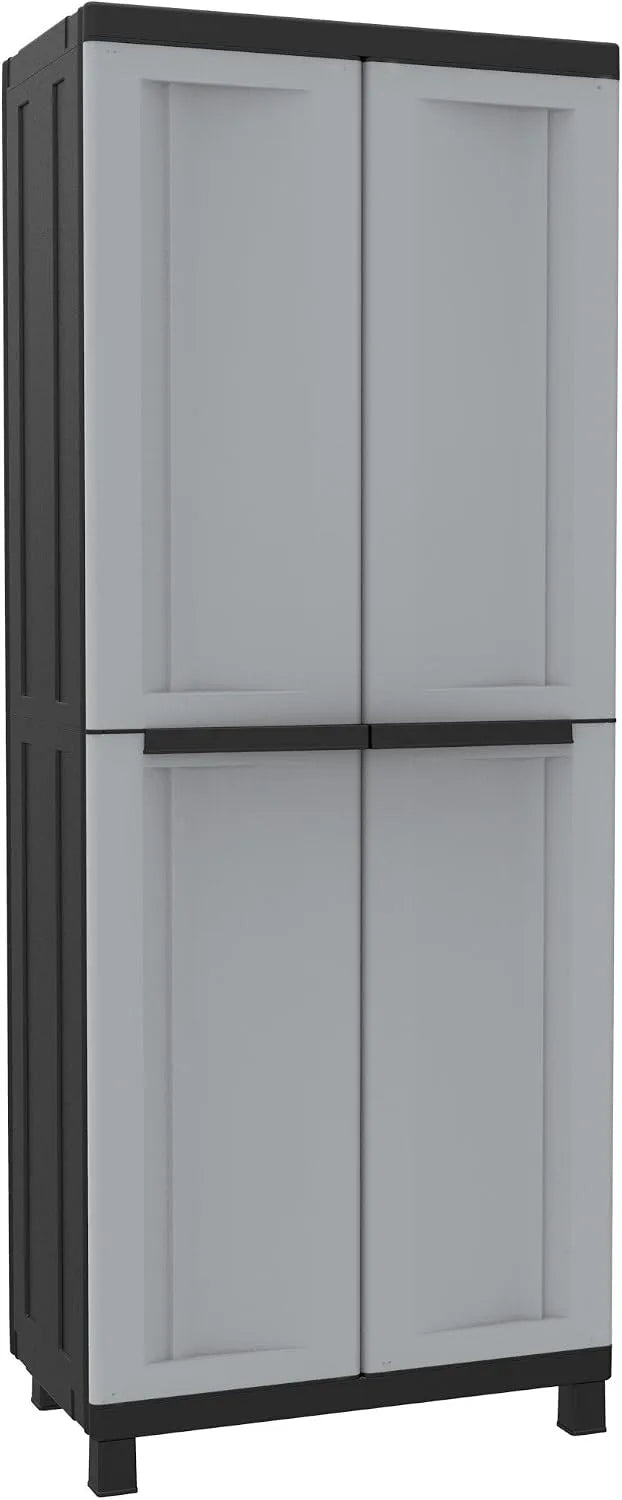 Aufbewahrungsschrank: mit Einlegeböden, 3 Einlegeböden, 68 × 39 × 170 cm, schwarz