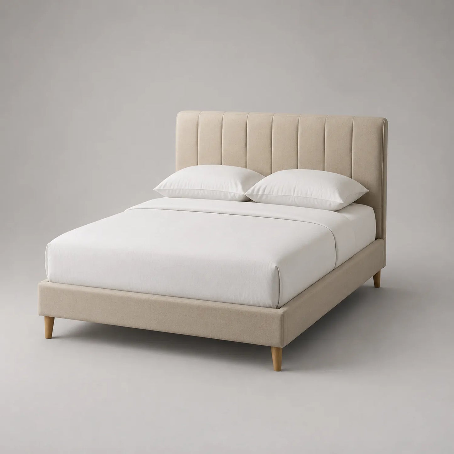 Polsterbett mit Holzrahmen Beige 200x160 cm
