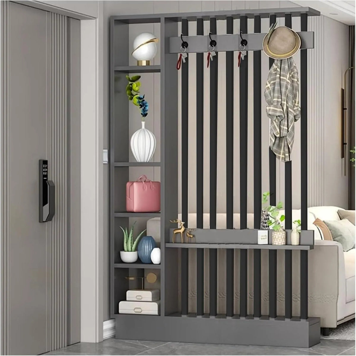 Raumteiler – freistehend, 140cm, grau
