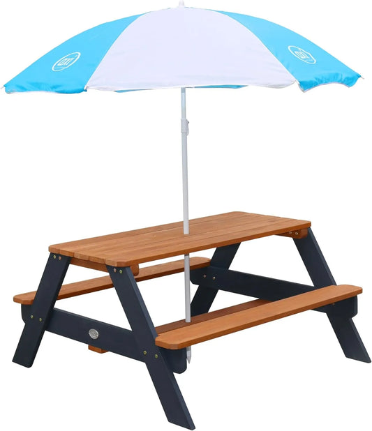 Picknicktisch — für Kinder, aus Holz, grau