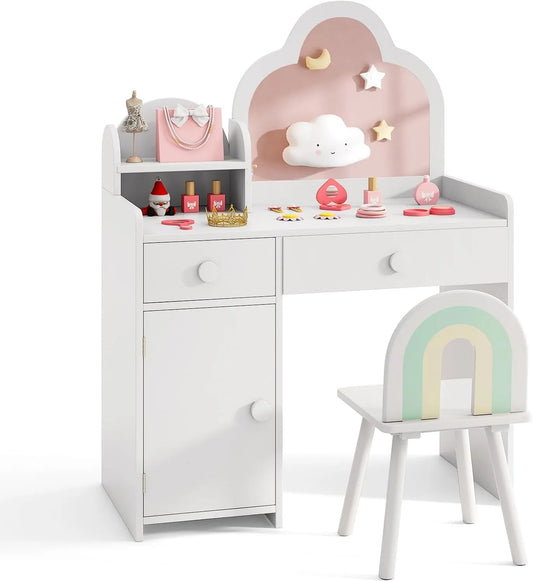 Schminktisch und Frisiertisch — für Kinder, aus Holz, mit Schubladen, mit Spiegel