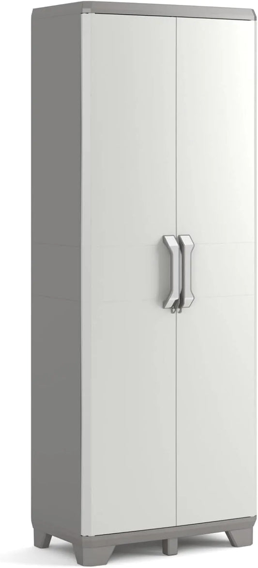 Keter Groove Kunststoffschrank: TÜV, mit Einlegeböden, 8 Einlegeböden, 80 × 45 × 180 cm, 15kg, beige