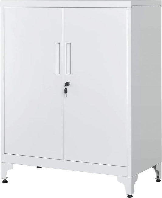 SONGMICS OMC013G01 Aktenschrank und Büroschrank: aus Stahl, abschließbar, 2 Türen