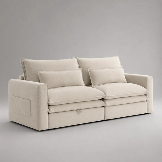 3-Sitzer Sofa aus Mikrofaser Beige