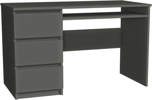 Schreibtisch und Computertisch — mit Schubladen, 100 × 50 cm, grau