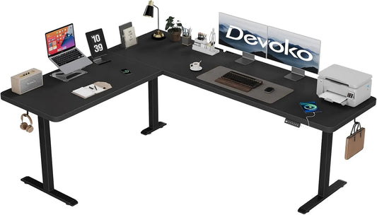 Schreibtisch und Computertisch: L-Form, höhenverstellbar, 190 × 155cm
