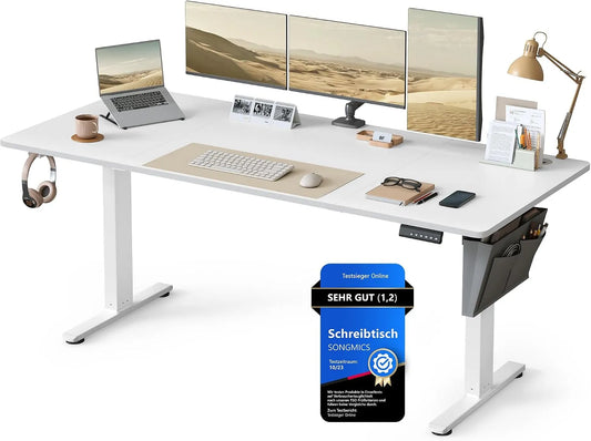 SONGMICS LSD138W01 Schreibtisch und Computertisch: höhenverstellbar, 180 × 80 cm