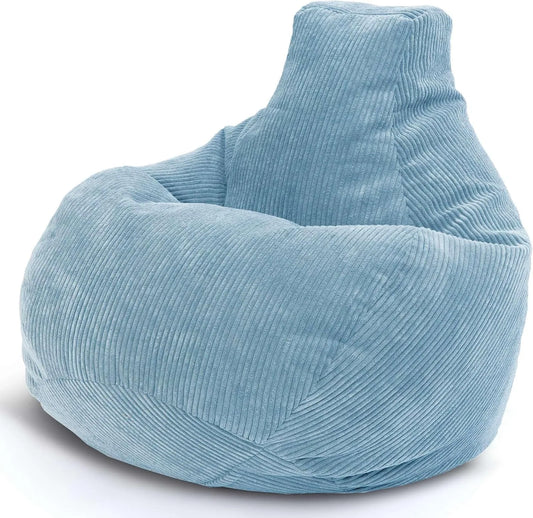 Sessel und Polsterstuhl: mit Cordbezug, mit Rückenlehne, mit Kissen, für Gaming, 80 × 80 × 90cm, 230L, blau, mit Stoffbezug