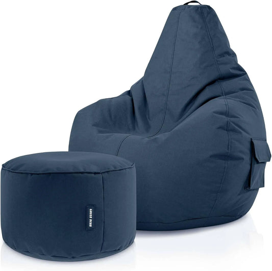 Sessel und Polsterstuhl: Dunkelblau, für Kinder, mit Kissen, für Gaming, 2er Set