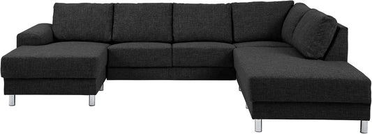 Ecksofa und Wohnlandschaft — rechte Ausrichtung, im skandinavischen Stil, 287 × 80 × 221 cm, anthrazit, mit Stoffbezug