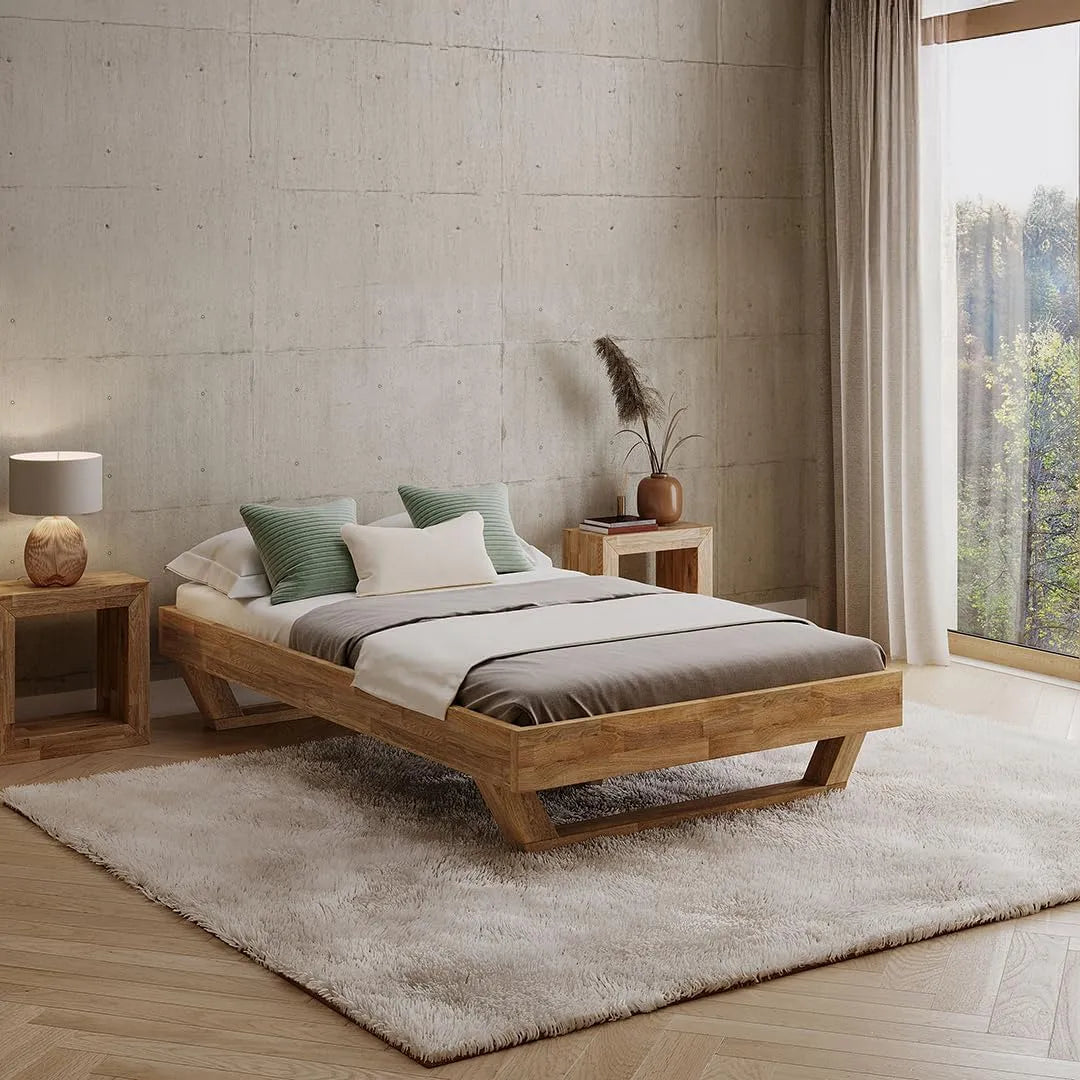 Bettgestell und Bettrahmen — aus Massivholz, 120 × 200 cm