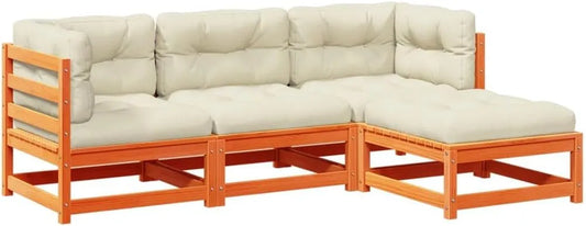 Gartensofa und Outdoor-Loungesofa: TLG, mit Kissen, 4-TLG