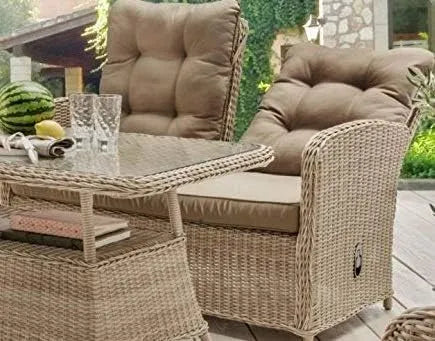 Sofa: Merano Pearl, aus Polyrattan