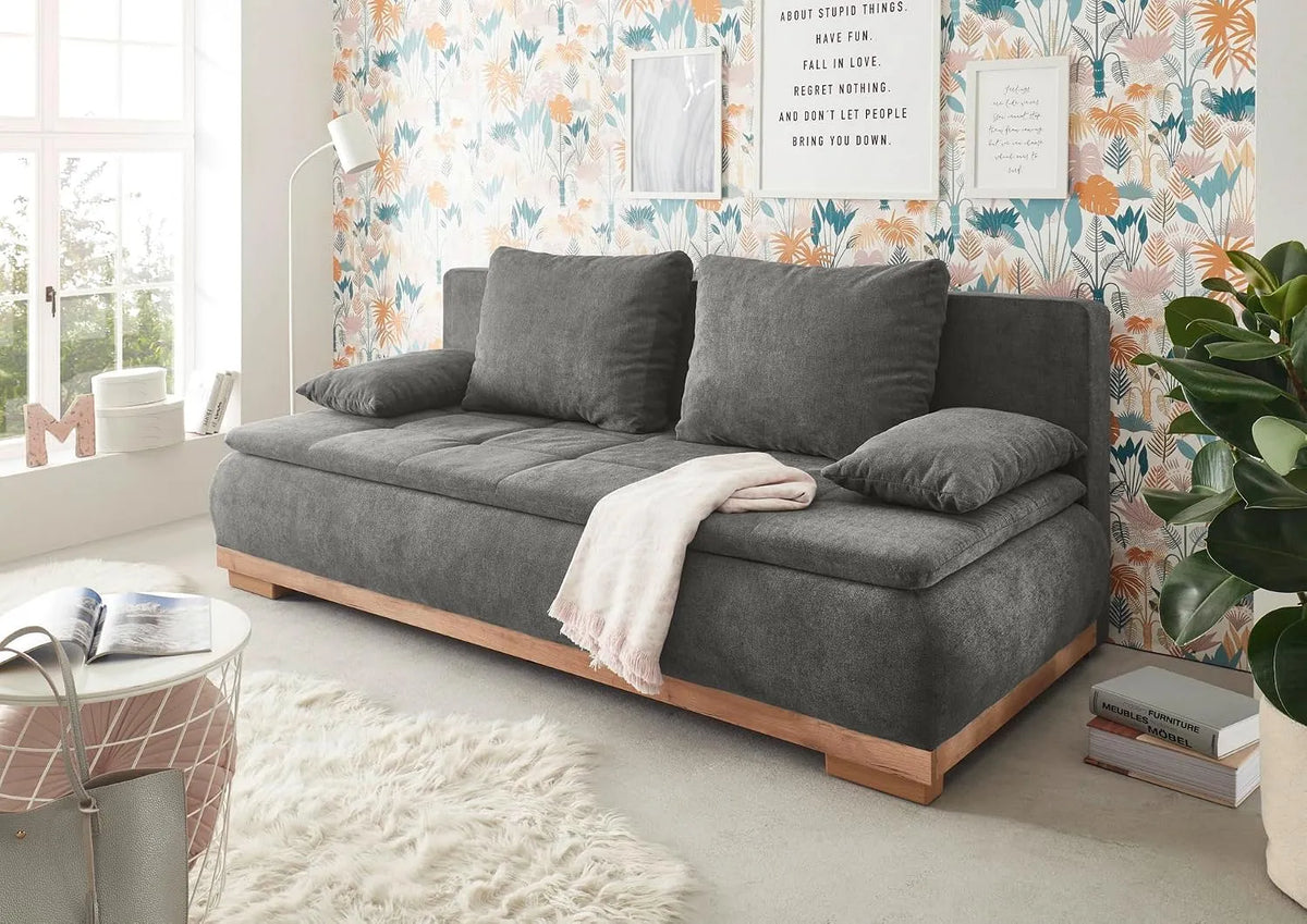 Schlafsofa und Sofabett: MILA, mit Bettkasten, mit Schlaffunktion, ausziehbar, 208 × 93 × 105 cm